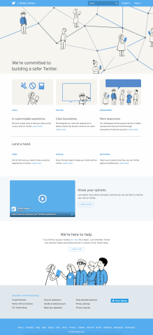 Screenshot of the Twitter Safety Center page.