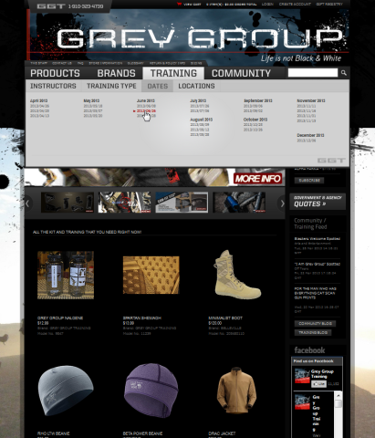 A screenshot of Grey Group Training's "mega menu".