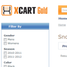 A thumbnail of a basic filter menu in X-Cart.