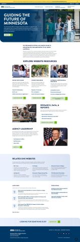 A screenshot of the Office of Higher Education Minnesota homepage, at desktop size.